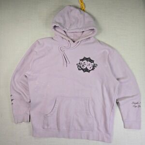 Future Fantasy Delight MEOW WOLF Lavender Hoodie Mens XL Clown Mask Art Pullover